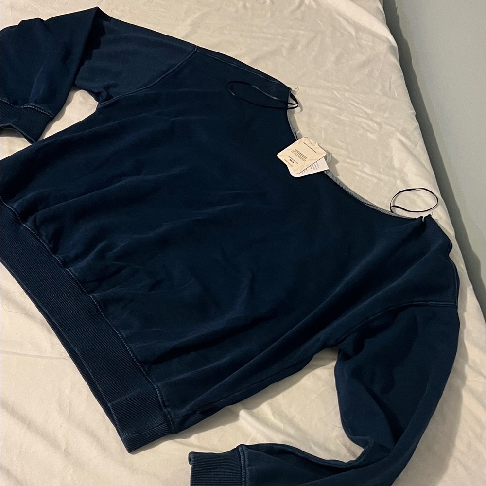 Fabletics Navy Off Shoulder Sweatshirt XL